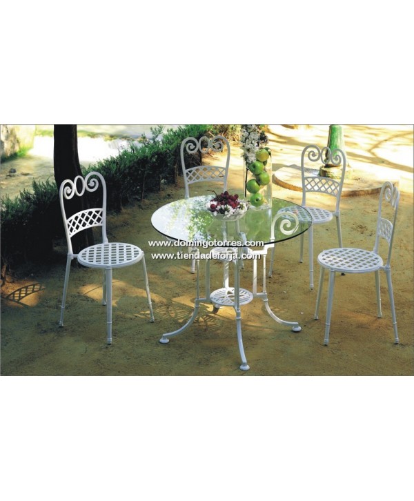 4 conjuntos de mesas y sillas de aluminio fundido para tu jardínForja  Domingo Torres S.L.