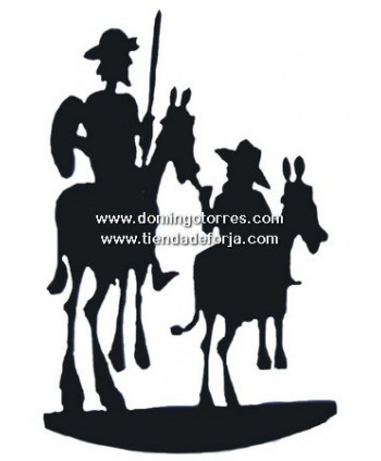 Don Quijote y Sancho Panza de pared en forja QJ-28