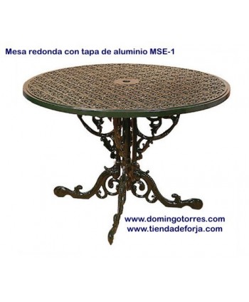 Mesa redonda con tapa de aluminio MSE-1 modelo inglés
