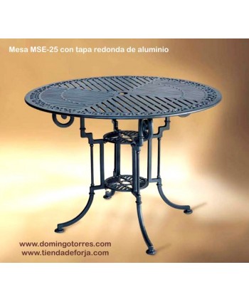 Mesa aluminio con tapa redonda teide marbella MSE-25