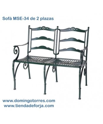 Sofá banqueta de aluminio para jardín y terraza MSE-34 Rocío