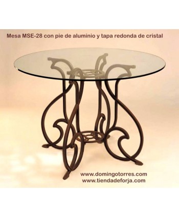 Mesa redonda de aluminio para patios, terrazas y jardines MSE-28
