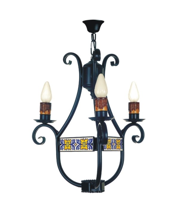 L-26 Lámpara de hierro con azulejos tipo antiguo