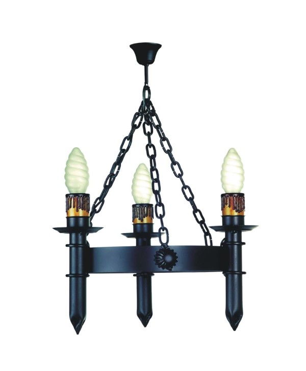 L-31 Lampara lisa con antorchas sencillas de hierro