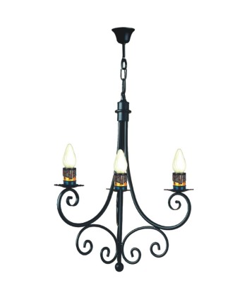 L-37 Lampara con rizos en las puntas de forja artistica