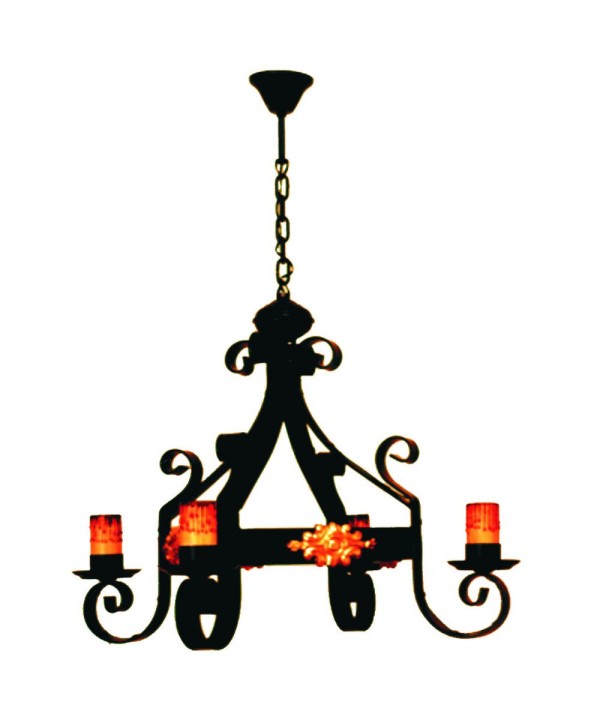 L-40 Lámpara fabricada con forja y hojas de latón