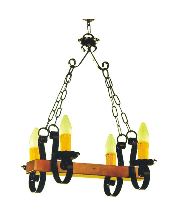 L-47 Lampara forma alargada de madera con hierro