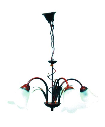 L-56 Lámpara pequeña con hojas y tulipas de cristal