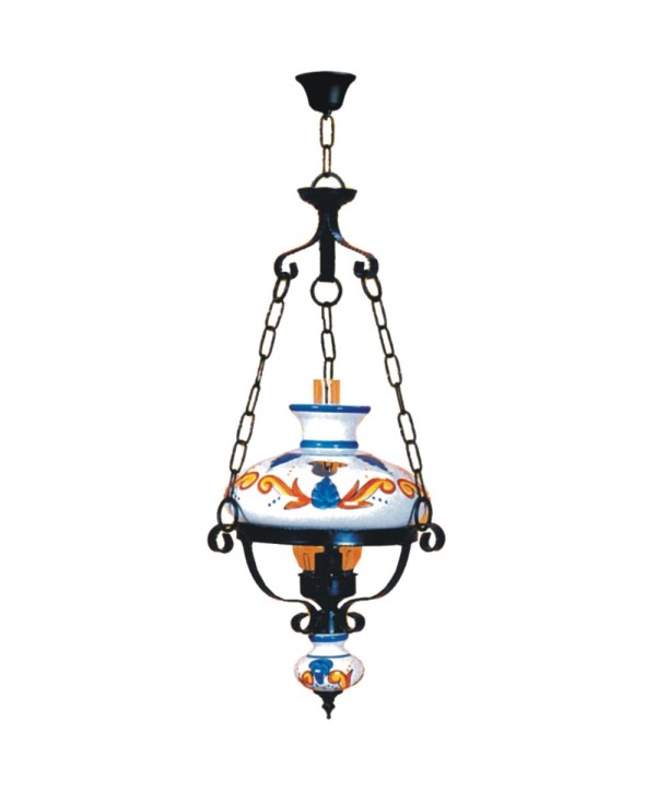 L-98 Lámpara como quinqué con tulipa de cerámica