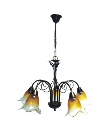 L-104 Lámpara forja cobre envejecido para cocinas camperas