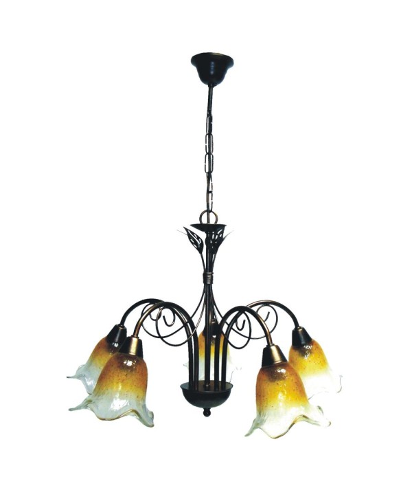 L-104 Lámpara forja cobre envejecido para cocinas camperas