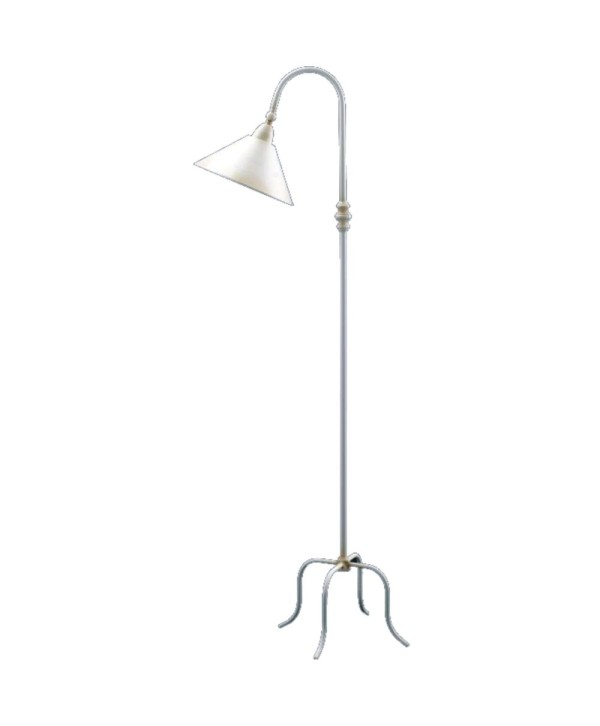 LP-11 Lámpara de pie con curva de forja y 4 patas