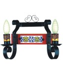 A-40 Aplique con madera y azulejo de flores