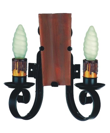 A-76 Aplique decorado con teja de 2 luces de hierro