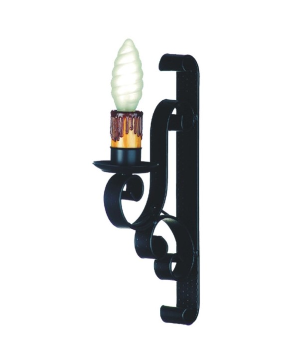 A-42 Aplique de 1 luz con rizos grandes de hierro