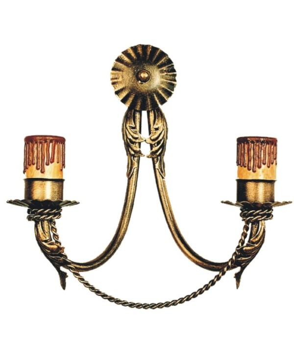 A-56 Aplique con cordón y hojas de hierro forjado