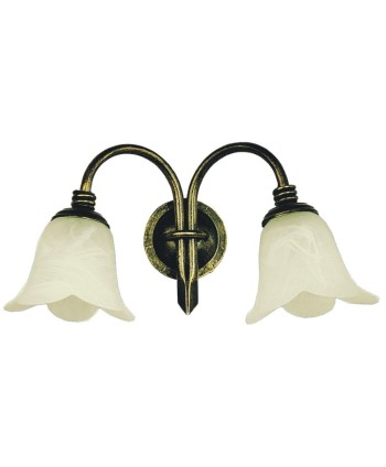 A-58 Aplique forja con tulipa cristal para aseos y espejos