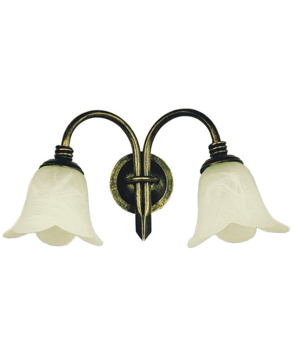 A-58 Aplique forja con tulipa cristal para aseos y espejos