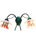 A-66 Aplique forja verde 2 luces con tulipa