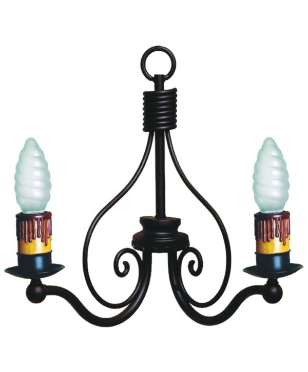 A-91 Aplique de pared con 2 luces de forja artística
