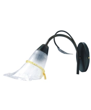 Aplique de forja con tulipa de cristal A-107