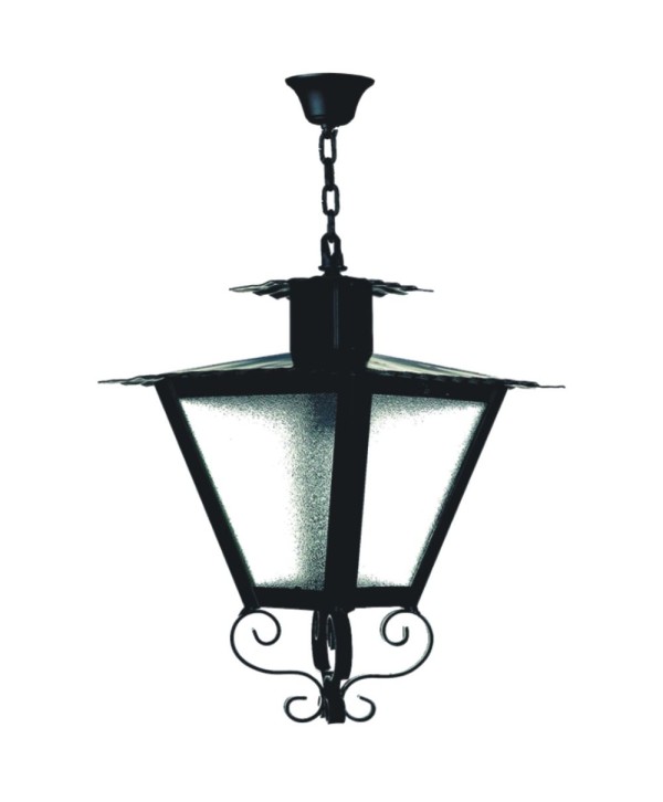 F-35 Farol de techo con pequeños rizos abajo de forja