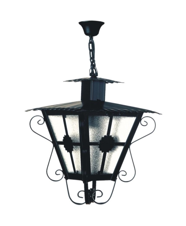 F-36 Farol con rizos y cruces en los lados de forja