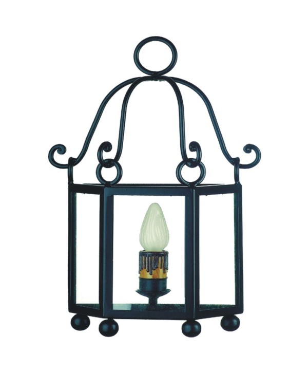 F-17 Farol forja artistica con 3 cristales para la pared