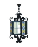 F-23 Farol de forja con azulejos clásicos de flores