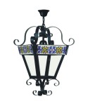 F-38 Farol de forja con azulejos azules y amarillos clásicos