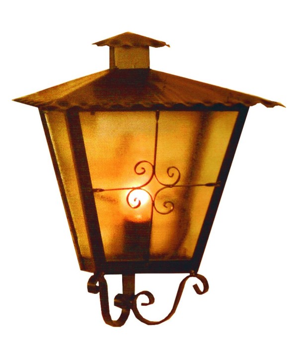 F-67 Farol pequeño con cruz y rizos de hierro