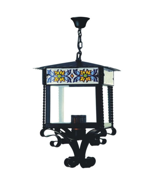 F-72 Farol forja para colgar con azulejos clásicos