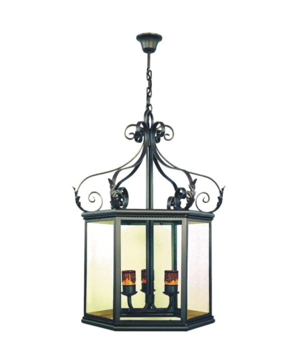 F-83 Farol forja con 3 luces y 6 caras de techo