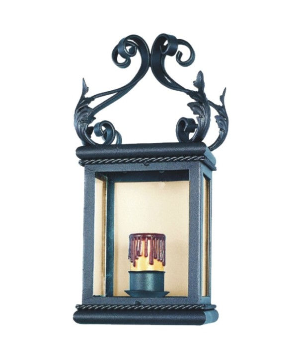 F-85 Farol de pared con cuadrado con hojas de forja