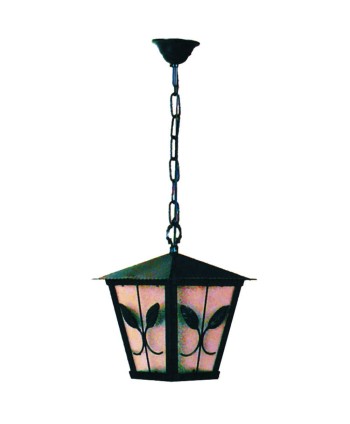 F-95 Farol de colgar con hojas en los 4 lados de forja