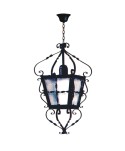 F-113 Farol rústico forjado a mano color negro