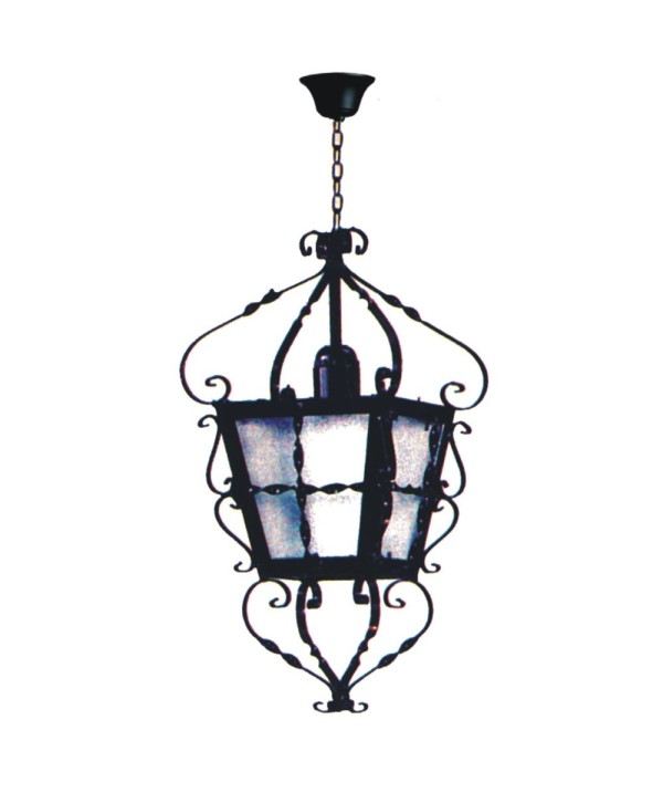 F-113 Farol rústico forjado a mano color negro
