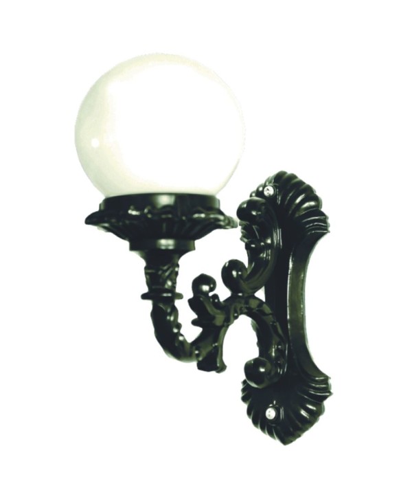 F-135 Farol con brazo ornamental aluminio y globo