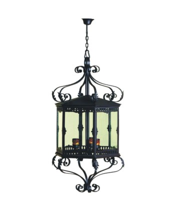 F-162 Farol hexagonal con rizos de forja