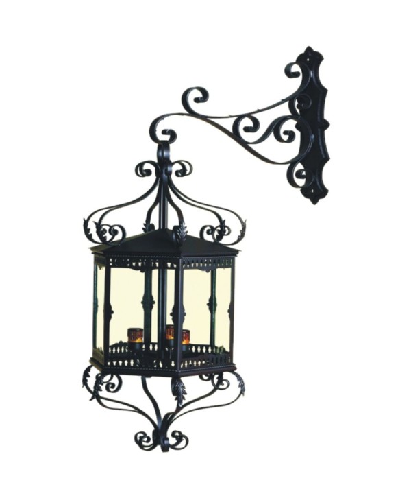 F-163 Farol gigante con brazos para patios grandes de forja