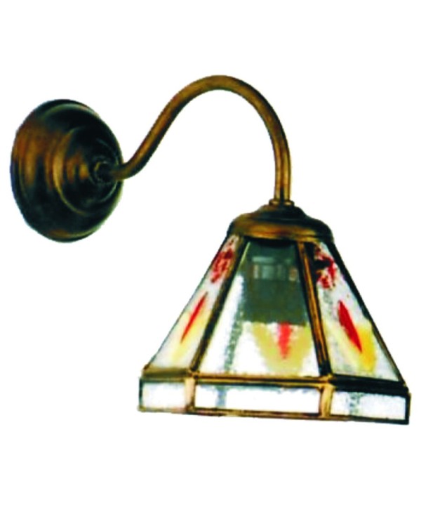 FG-9 Aplique granadino con cristal y dibujos amarillos y rojos