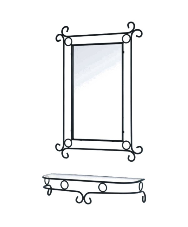 CE-9 Consola sin patas para la pared y espejo de forja