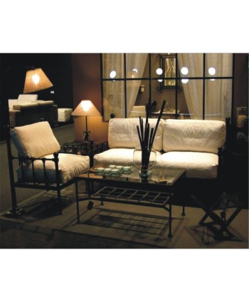 Ejemplo-4 mesa pequeña, sillón y sofá de forja sencillo