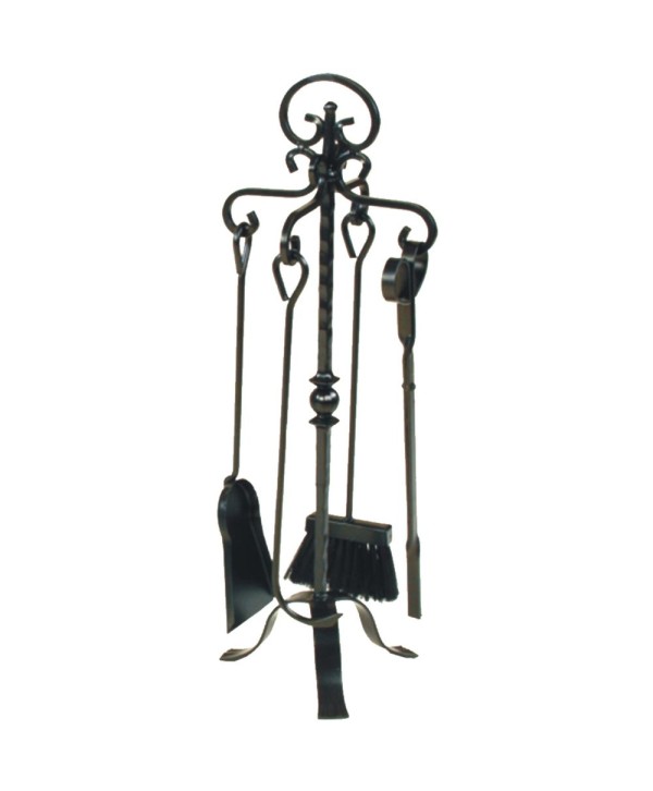 J-20 Juego de chimenea sencillo de forja