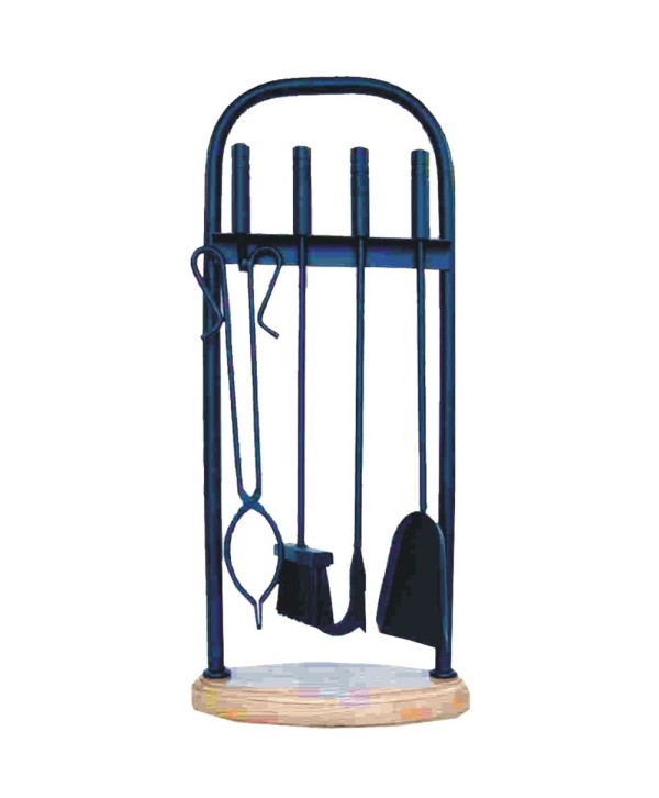 J-22 Juego de chimenea de hierro con madera