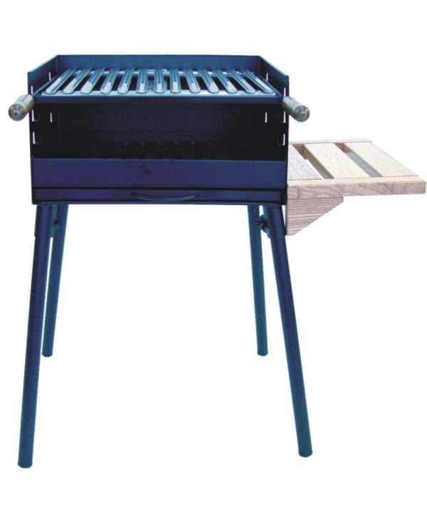 BAR-7 Barbacoa de hierro con balda de madera