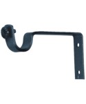 COR-1 Soporte negro para barra cortina de forja