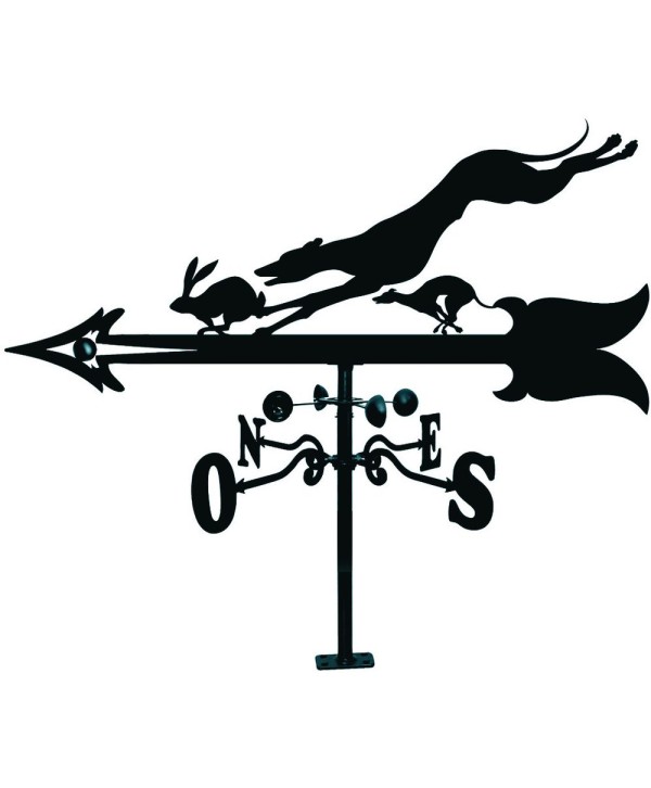 V-16 Veleta clásica de hierro con galgos y liebre