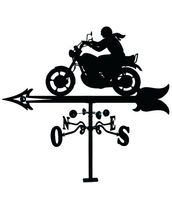 V-21 Veleta tejado dibujo de motorista en forja