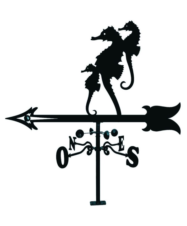V-41 Veleta de hierro con caballitos mar para decorar